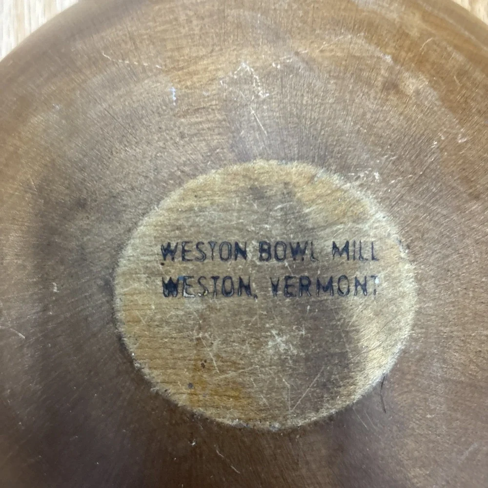 Weston Bowl Milk Vermont Folk Art Blue‎ And White Geese Bowl
